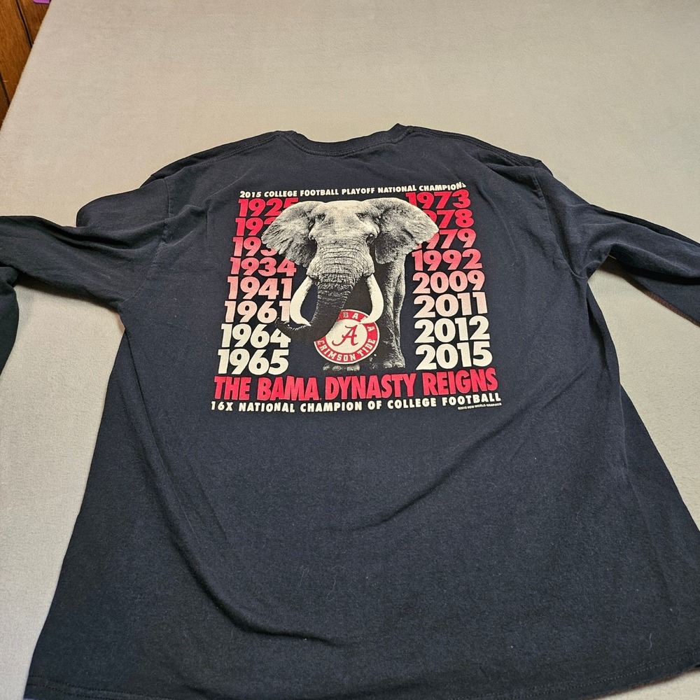 New World Graphics Shirt Mens XL Black Alabama Crimson Tide Bama Dynasty 16x Nat